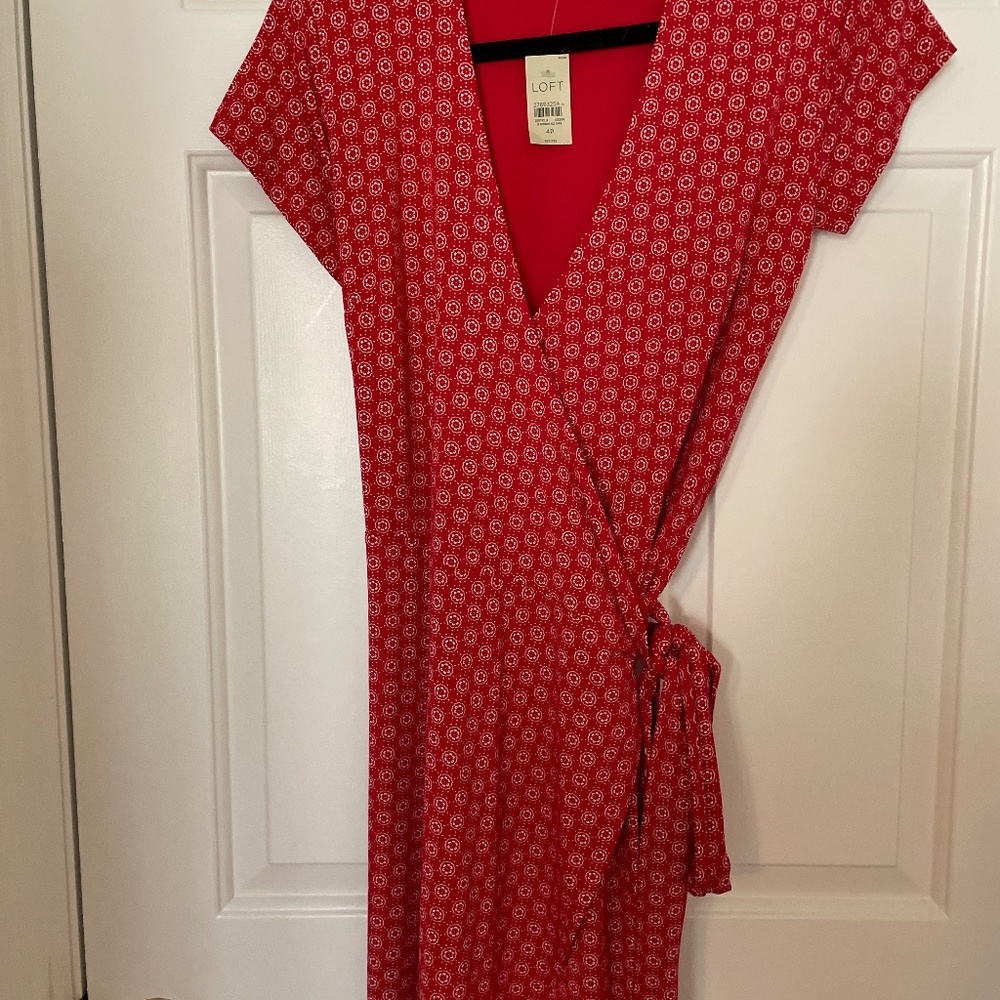 Red wrap dress